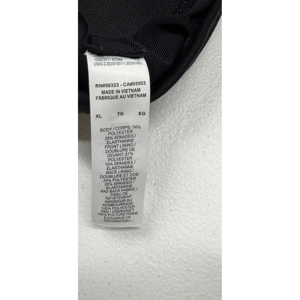 Nike Top Womens XL Black Dri-Fit Cutout Crop Long Sleeve Bra Activewear Gym